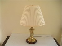 Engraved Brass Table Lamp  27 Inches Tall