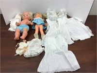 Two Dolls with Vintage Clothing