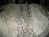 (3) Chenille Blankets & Pillow