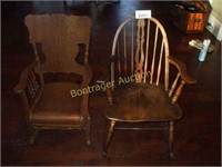 2 WOODEN CHILD'S ROCKING CHAIRS
