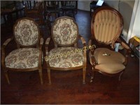 3 VINTAGE UPHOLSTERED CHAIRS