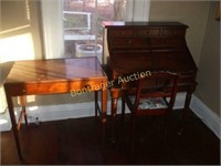 VINTAGE TABLE, WRITING DESK, AND CHAIR