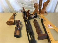 Assortment of wood carvings