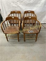 SET OF FOUR OAK BAR CHAIRS