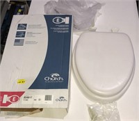 Padded toilet seat, elongated, white