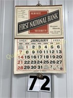 FIRST NATIONAL BANK CALENDAR 1923