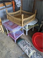 Three wicker pieces all a different size shape