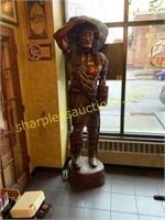 7 ft tall cigar store Indian wooden