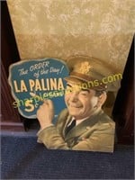 1940’s card board la Paulina sign
