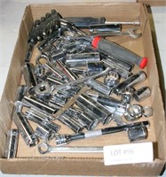FLAT BOX OF SOCKETS & WRENCHES