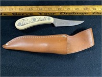 Parker Frost Deer Slayer Scrimshaw Fixed Knife