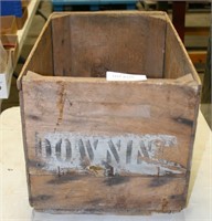 VTG. WOODEN SHIPPING CRATE MARKED DOWNING