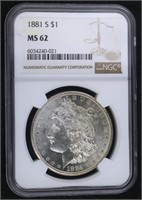 1881 S $1 MS 62 Morgan Silver Dollar