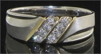 10kt Gold Men's 2 Row Diamond Ring