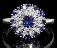 14kt Gold Natural Sapphire & Diamond Ring