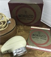 VINTAGE NORELCO ELECTRIC SHAVER & LEATHER CASE
