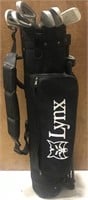 LYNX YOUTH BLACK GOLF BAG AND CLUBS