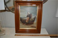 Frame 15"wx19"H Early Acadian oil on board