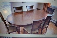 Canadian Quality Walnut table 6 chairs 2 leaves