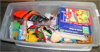 PLASTIC TOTE OF TOYS & BOARD GAMES
