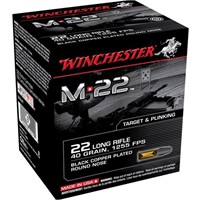 Winchester M-22 22 Long Rifle Ammo 40 Gr 500 Rds