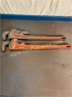 Pair of 24 inch rigid pipe wrenches