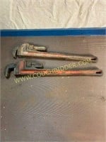 Pair of 24 inch rigid pipe wrenches