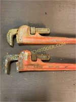 Pair of 18 inch rigid pipe wrenches