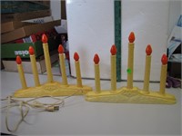 2 Vintage Christmas Candle Lights 14" x 10&1/2"