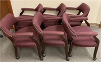 Lot of 6 red conference chairs