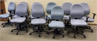 Lot of 10 blue office chairs