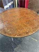 (4) 4ft Circular Wooden Folding Tables
