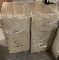 Brown two drawer filing cabinet