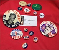 Nixon Johnson Hughes Humphrey presidential pins
