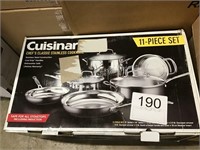 1 LOT CUISINART 11 PIECE COOKWARE SET