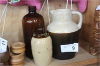 POTTERY JUGS - AMBER BOTTLE