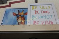GIRAFFE AND BE SILLY SIGN