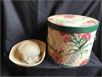 Vintage Hat box with hat-cloth cover