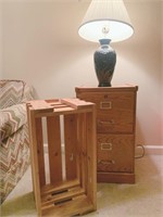 Filing Cabinet/Table with Lamp