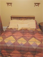 Wooden Full Size Bed with Bedding Included