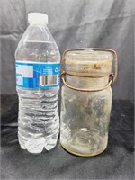 Antique Clear Jar & Lid