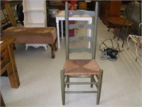 Ladder Back Chair: 43.5"Tx14" W Damage Bottom Back