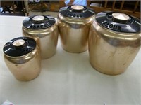 Copper Canister Set of 4: Flour, Sugar, Coffee & T