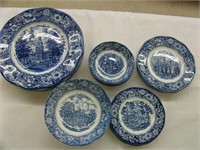 Liberty Blue Staffordshire Plate Set:lg 9.5"/sm 5"