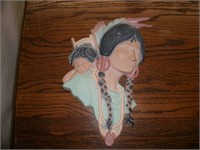 Sacagawea & Baby Wall Hanger: 12"x6.5"