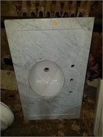 Marble top sink small chips