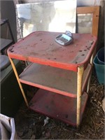 Metal shelf and plate glass mirror