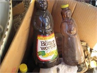 Plastic toys & Mrs. Butterworth syrup jugs