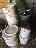 Plastic buckets and tubs