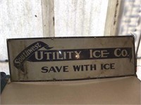 Metal ice company sign